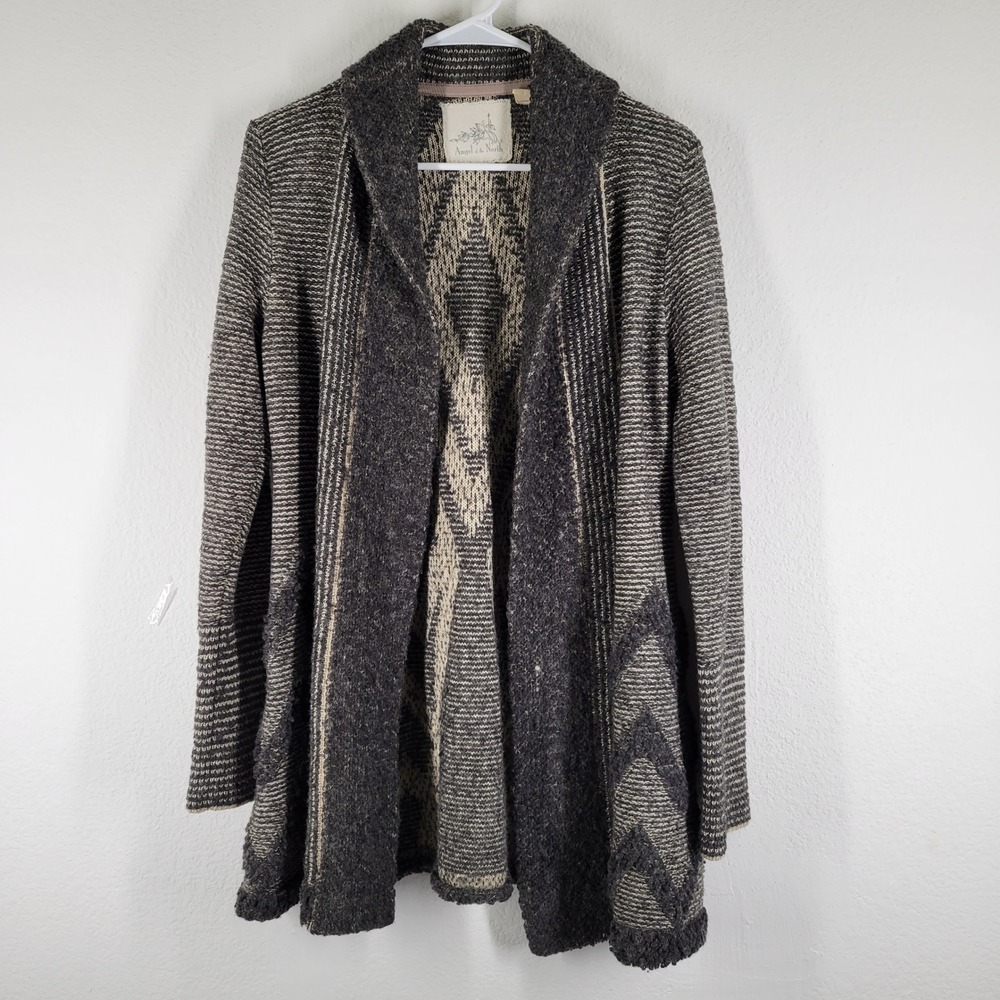 Antho Angel of the North Knit Cardigan Womens‎ Sz Medium Gray Equinox Wool Blend